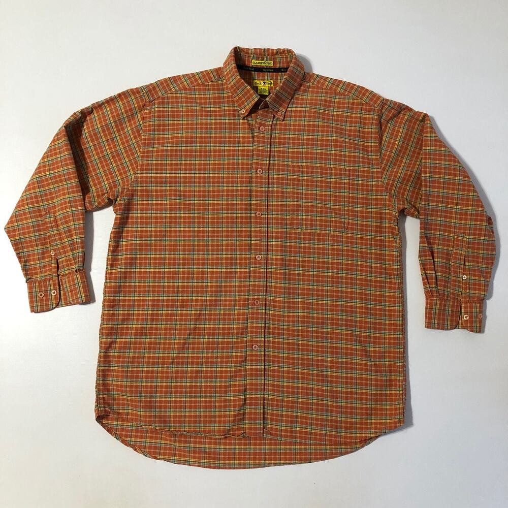 Duck Head Classic Oxford Men’s LS Plaid Orange Sz XL